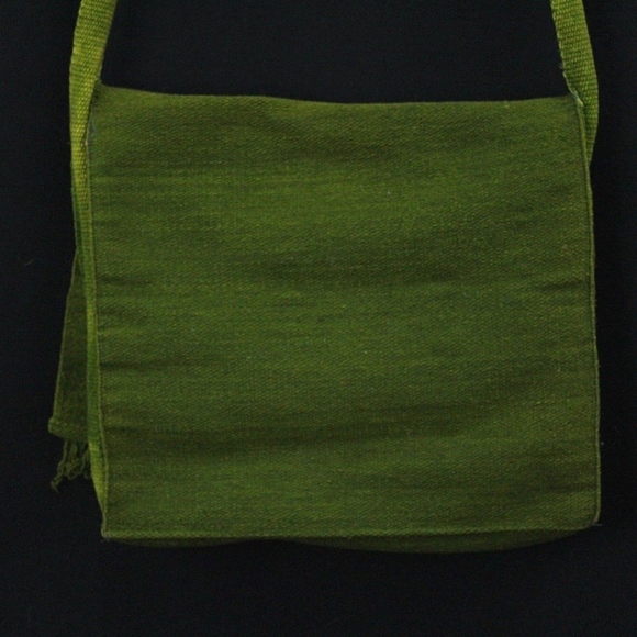 Vintage Green Floral Embroidered Hippie Boho Bag - Picture 4 of 8